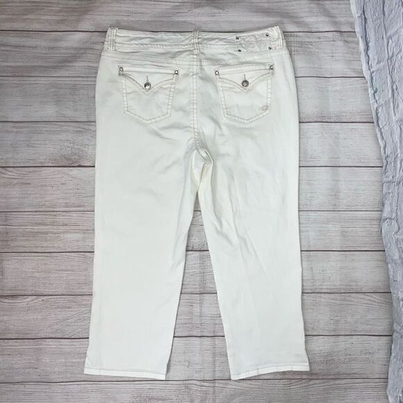 Code Bleu Annette women 16 white Capri jeans - Picture 8 of 11